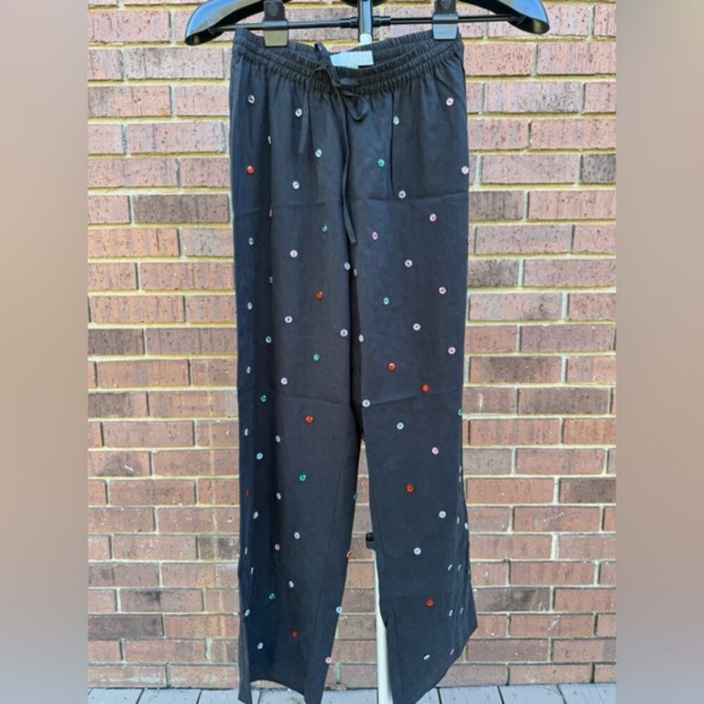 Hill House Home Jewel Jammie Pants Black Womens Size XS Pajama Bottom Loungewear